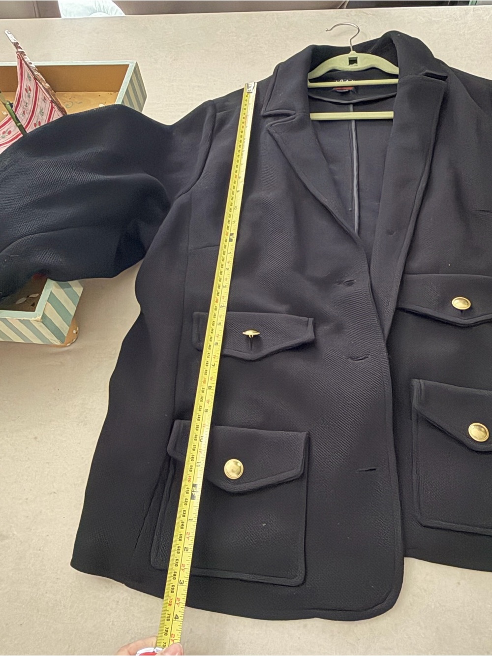 Mackage Black Wool Blend Blazer with Gold Buttons - Picture 11 of 14